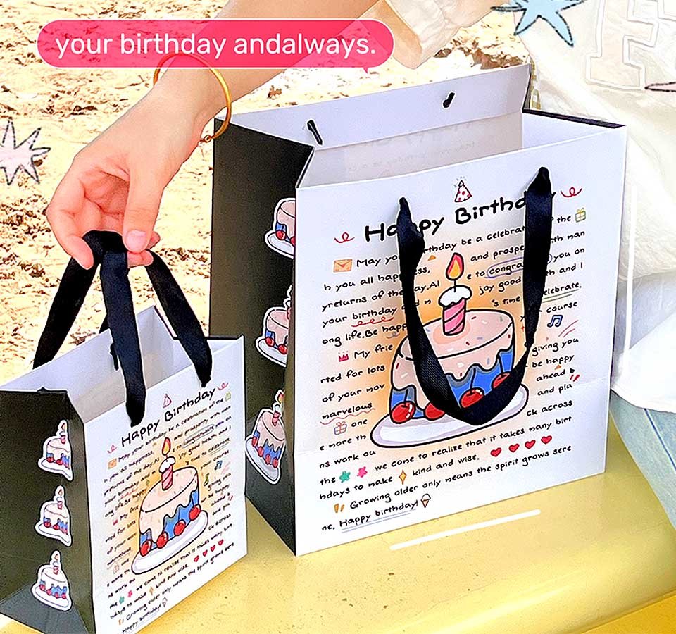 white paper bags with handles